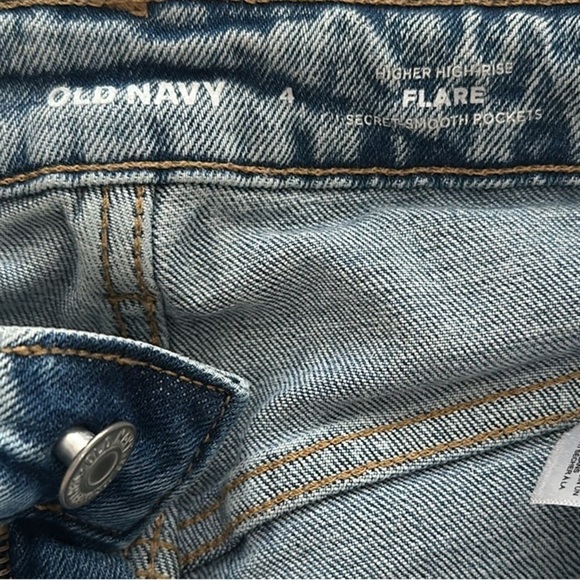 Old Navy Women High Rise Flare Denim Stretch Jeans Size 4 Casual Hippie Boho - Picture 7 of 9
